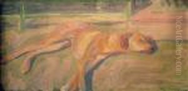 Le Chien Qui Dort Oil Painting by Raphael-Leon Leguilloux