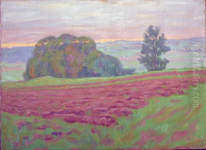 Paysage Au Soleil Couchant Oil Painting by Raphael-Leon Leguilloux