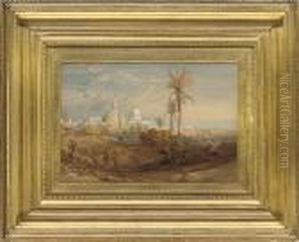 The Church Of The Holy Sepulchre, Jerusalem Oil Painting by William Leighton Leitch