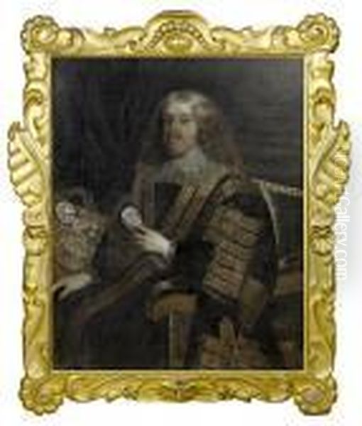 Portrait Of Edward Hyde, 1st 
Earl Of Clarendon (1609-1674), Lord High Chancellor, 
Three-quarter-length, Seated, Holding A Letter Oil Painting by Sir Peter Lely