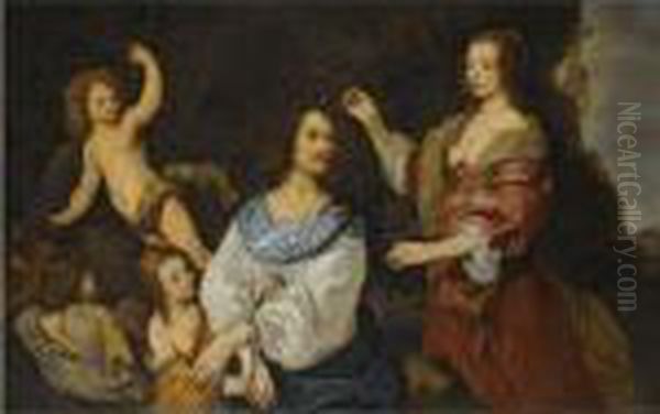 An Allegory Of Love, Thought To 
Represent William, 1st Earl Cravenand Elizabeth Stuart, Queen Of Bohemia Oil Painting by Sir Peter Lely