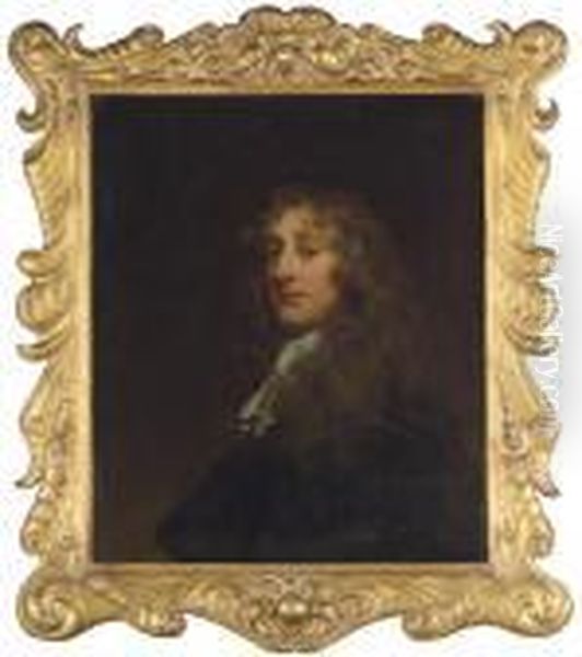 Portrait Of A Gentleman, Bust-length, In A Dark Doublet And White Stock Oil Painting by Sir Peter Lely