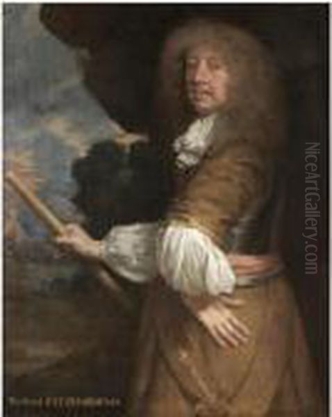 Portrait Of Charles Berkeley, 
Baron Berkeley Of Rathdowne, County Wicklow And Viscount Fitzhardinge Of
 Berehaven, County Kerry (1630-1665) Oil Painting by Sir Peter Lely