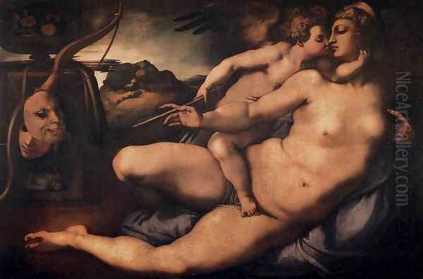 Venus and Cupid Oil Painting by (Jacopo Carucci) Pontormo