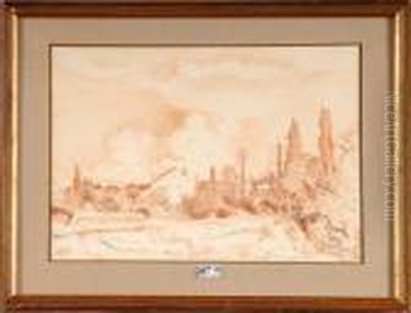 Le Hameau Du Chat A Uccle Oil Painting by Georges Lemmen