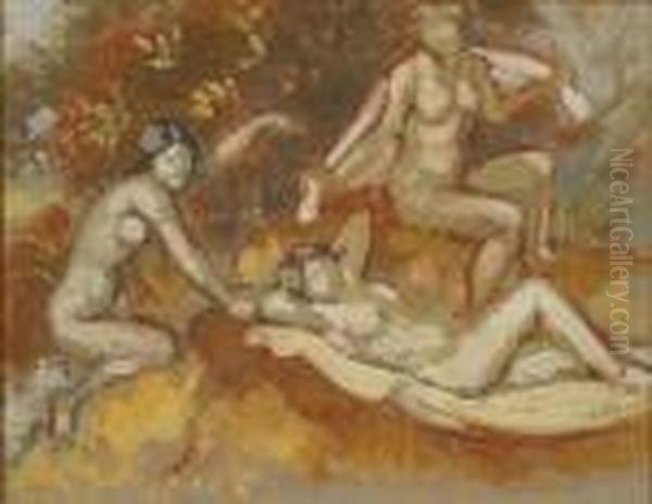 Nimfen. Oil Painting by Georges Lemmen