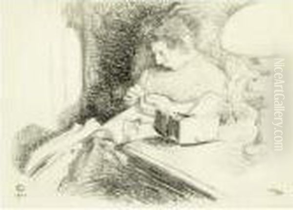 La Couturiere Oil Painting by Georges Lemmen