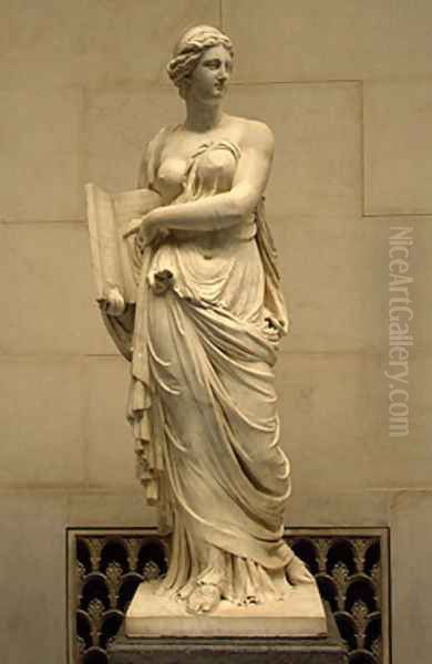 Calliope Oil Painting by Jacques-Augustin Pajou