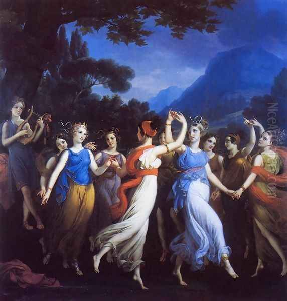 The Dance of the Muses Oil Painting by Joseph Paelinck