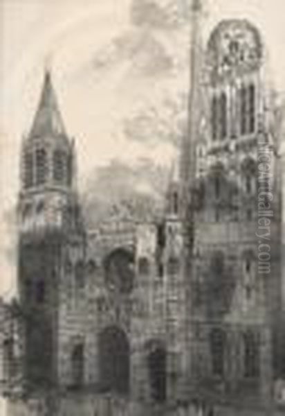 La Cathedrale De Rouen Oil Painting by Auguste Lepere