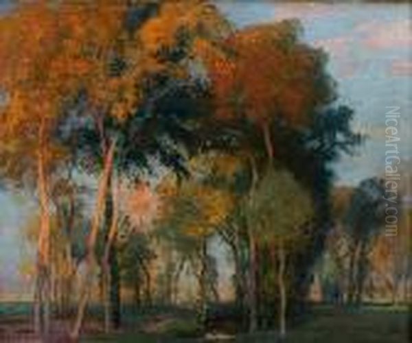 Futaie A L'abreuvoir Oil Painting by Auguste Lepere