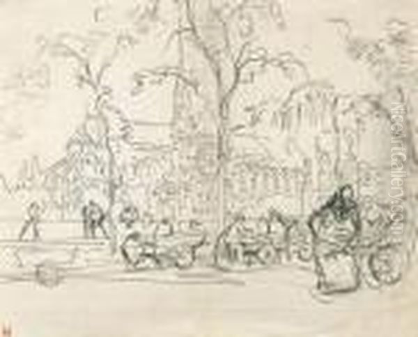 Paysage Oil Painting by Auguste Lepere