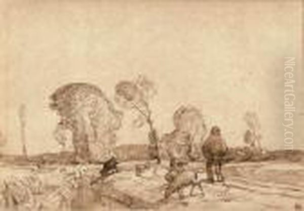 Cinq Dessins Oil Painting by Auguste Lepere