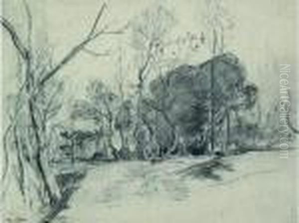 Les Arbres Tordus (vendee) Oil Painting by Auguste Lepere