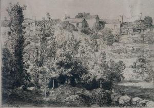 Le Village De La Meule, Together With Other Prints Oil Painting by Auguste Lepere
