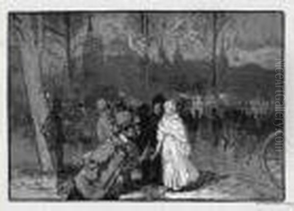 La Rue De La Montagne 
Ste-genevieve. 1886 ; Le Debardeur. 1886 ; Sortie Du Theatre Du 
Chatelet. 1888 ; Les Boulevards, Pres De La Porte Saint-denis. 1890 ; 
[fregate]. Oil Painting by Auguste Lepere