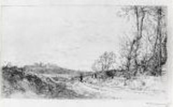 Dernieres Feuilles (vendee). 1915. Oil Painting by Auguste Lepere