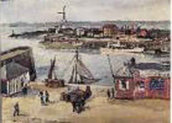 Sortie Du Port De Honfleur Oil Painting by Marcel Leprin