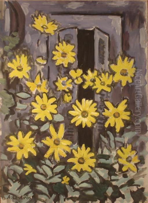 Marguerite Devant La Fenetre Oil Painting by Alfred Lesbros