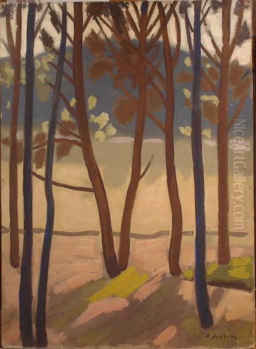 Sous Bois A Barbentane Oil Painting by Alfred Lesbros