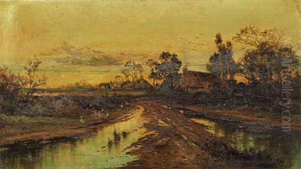 A Mountainous River Landscape
Signed And Dated 'char Leslie 1885' (lower Right) Oil Painting by Charles Leslie