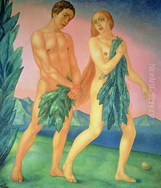 The Expulsion from Paradise, 1911 Oil Painting by Kuzma Sergeevich Petrov-Vodkin