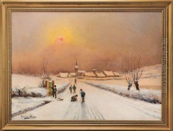 Le Retour De L'ecole 
Huile Sur Toile Oil Painting by Theodore Levigne
