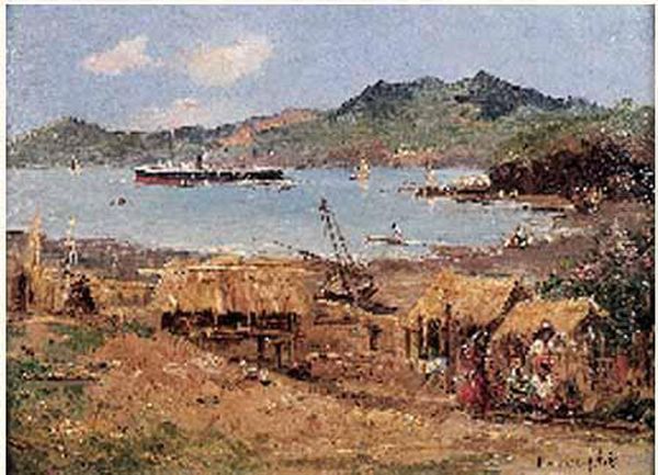 Le Djemnah En Rade A Mayotte Oil Painting by Maurice Levis