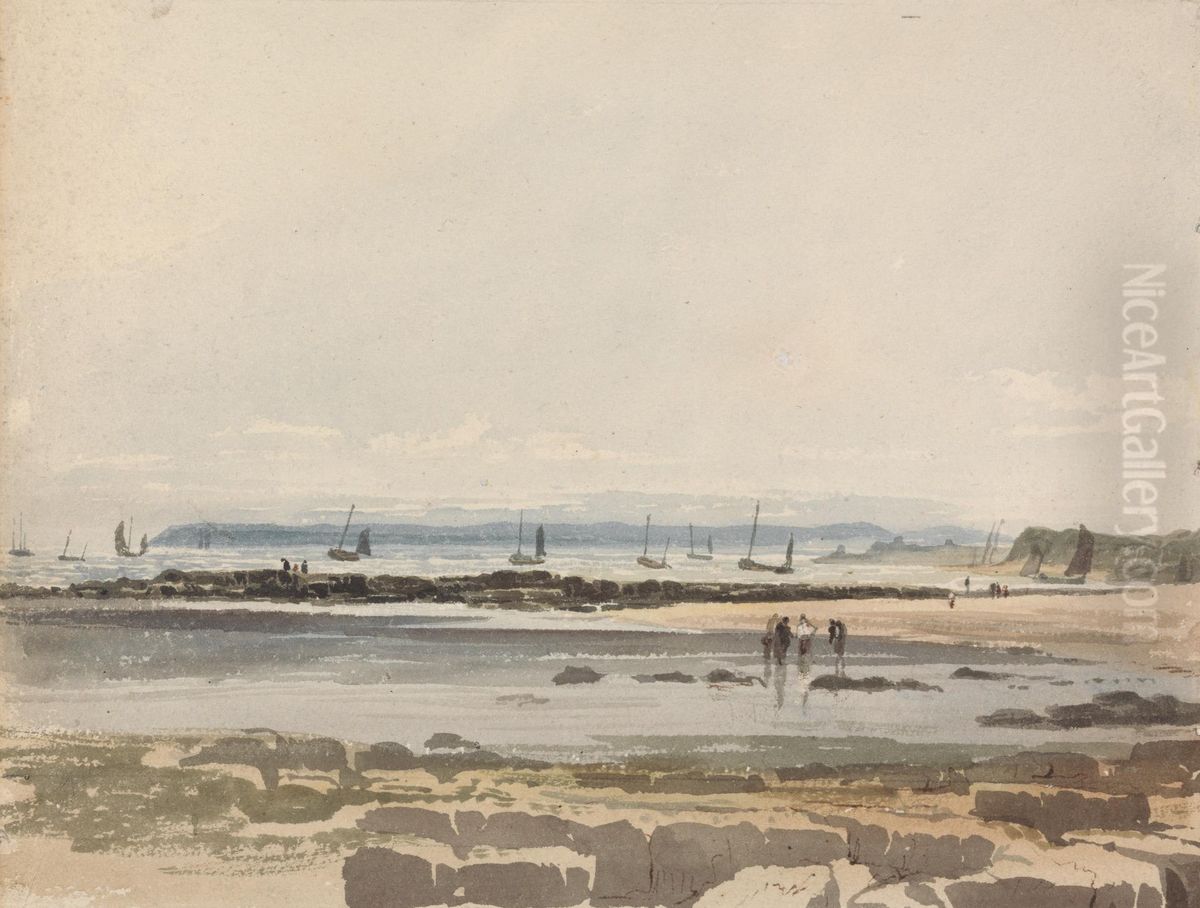 Beach Scene Oil Painting by Samuel Prout