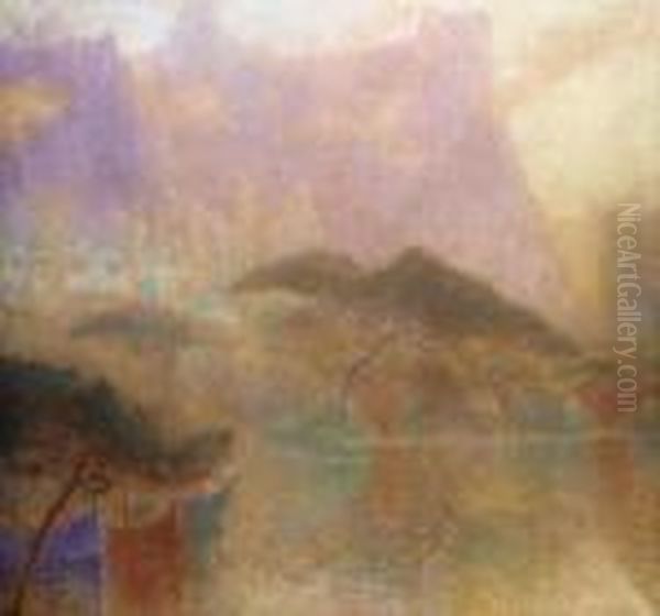 La Fantaisie Orientale Oil Painting by Lucien Levy-Dhurmer