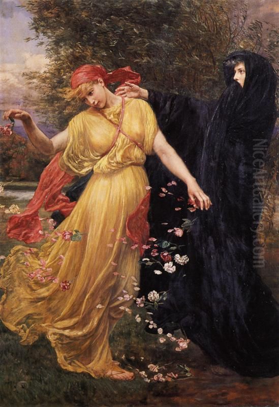 At the First Touch of Winter, Summer Fades Away Oil Painting by Valentine Cameron Prinsep
