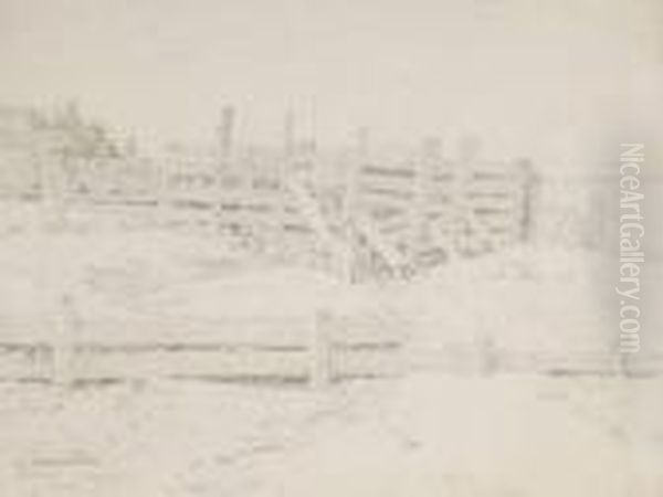 Paysage Vendeen De Bord De Mer Oil Painting by Leon Augustin Lhermitte