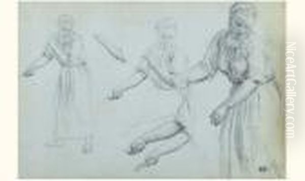 Etude De Faucheuse Oil Painting by Leon Augustin Lhermitte