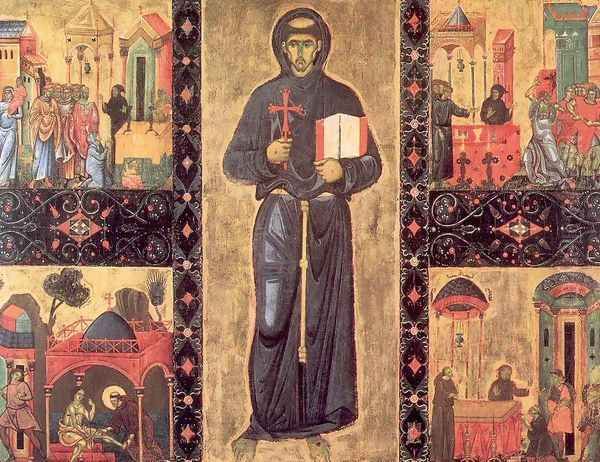 Saint Francis of Assisi and Scenes from His Life Oil Painting by Giunta Pisano