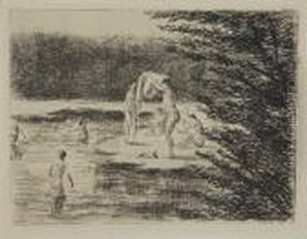 Badende Jungen Oil Painting by Max Liebermann