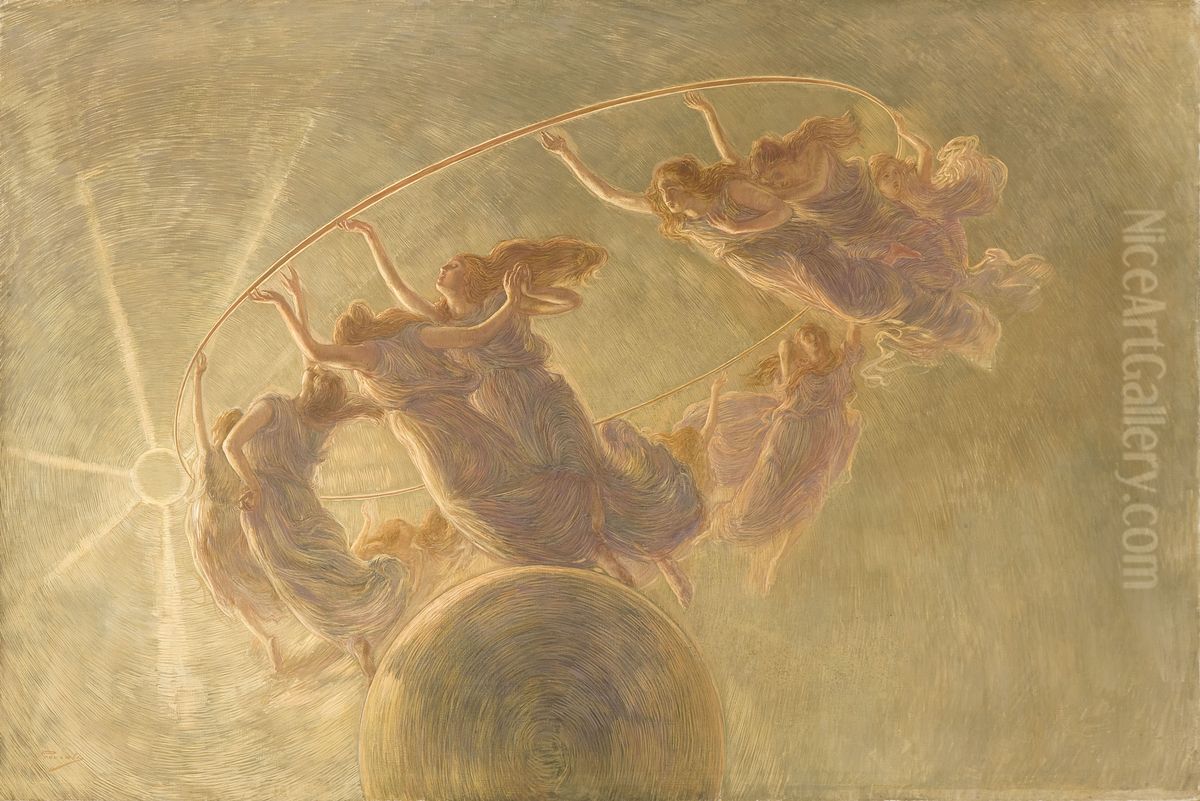 The Dance of the Hours Oil Painting by Gaetano Previati