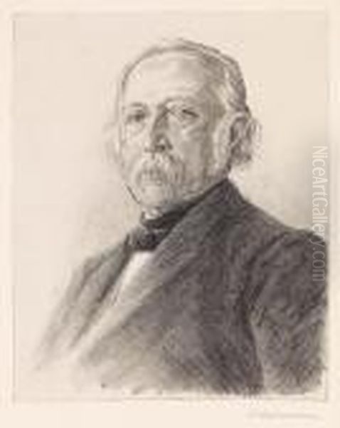 Theodor Fontane Oil Painting by Max Liebermann