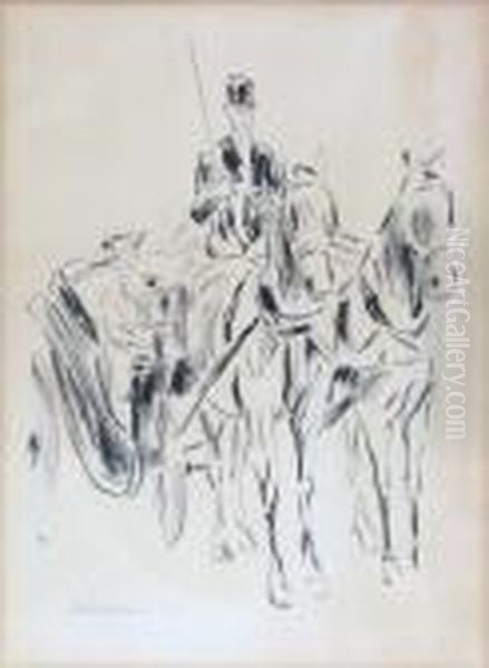 Die
Kutsche Oil Painting by Max Liebermann