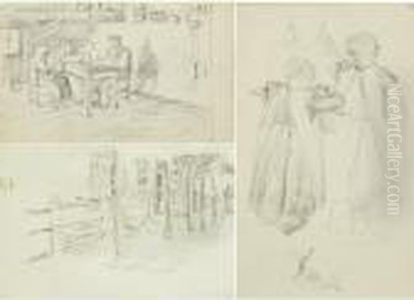 Property From The Erich Goeritz Collection
 

 
 
 

 
 Zeichnungsnotizbuch (notebook Of Drawings) Oil Painting by Max Liebermann