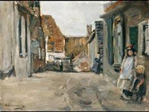 Hollandische Dorfstrasse - Zandvoort Oil Painting by Max Liebermann