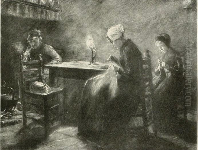 Hollandisches Interieur Oil Painting by Max Liebermann