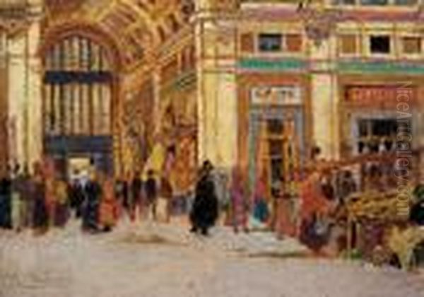 Mercato A Livorno Oil Painting by Ulvi Liegi