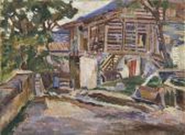 Baite In Valsugana Oil Painting by Ulvi Liegi