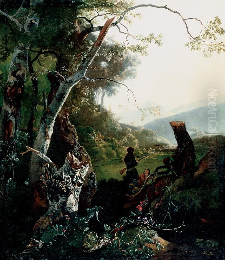 Landscape with Hunters Oil Painting by Adam Pynacker