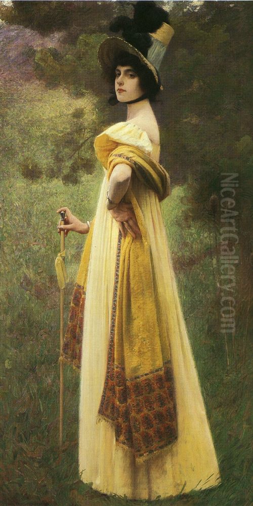 The Shawl Oil Painting by Charles Sprague Pearce