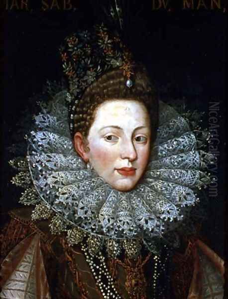 Portrait of Margaret Gonzaga, Duchess of Savoy Oil Painting by Frans Pourbus the younger