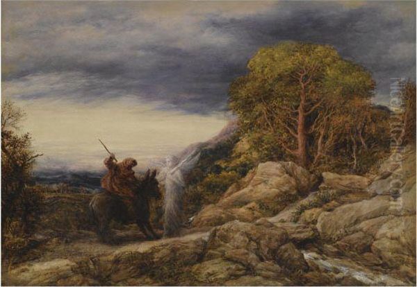 Balaam And The Angel Oil Painting by John Linnell