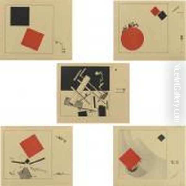 Suprematicheskii Skaz Pro Dva 
Kvadrata V Shesti Postroikakh (a Suprematist Tale Of Two Squares In Six 
Constructions) Oil Painting by Eliezer Markowich Lissitzky