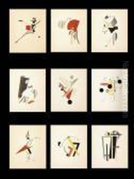 Die Plastische Gestaltung Der 
Elektro-mechanischen Schau 'sieg Uber Die Sonne', Hannover, Rob. Leunis 
And Chapman Gmbh Oil Painting by Eliezer Markowich Lissitzky