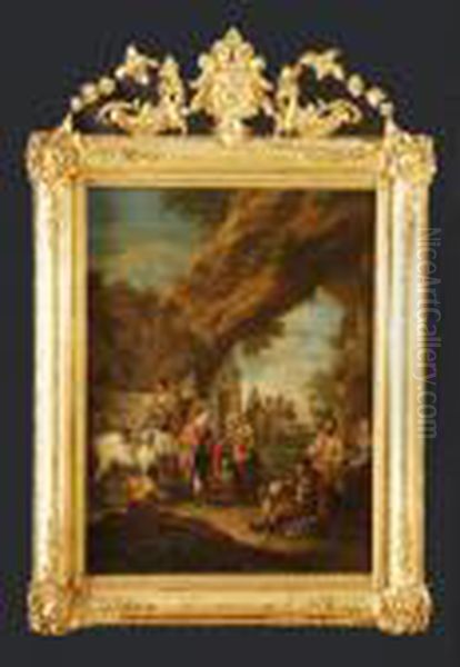 Par De Escenas De Genero Oil Painting by Andrea Locatelli